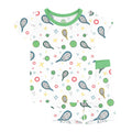 Green Tennis Two Piece Short Sleeve Shorts Pajama Set , Green Tennis Two Piece Short Sleeve Shorts Pajama Set - 12-18M