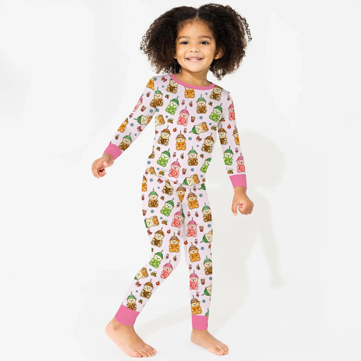 Holiday Bear Cup Two Piece Long Sleeve Pajama Set