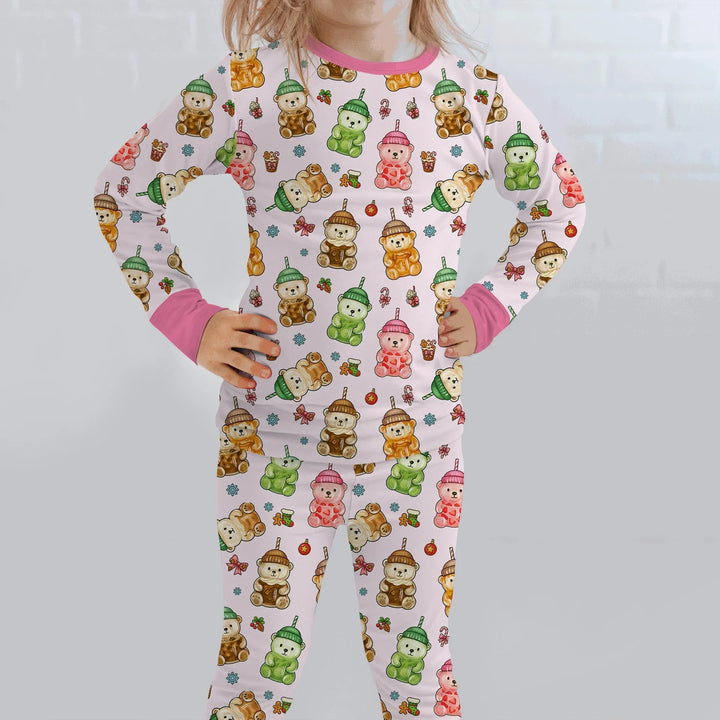 Holiday Bear Cup Two Piece Long Sleeve Pajama Set