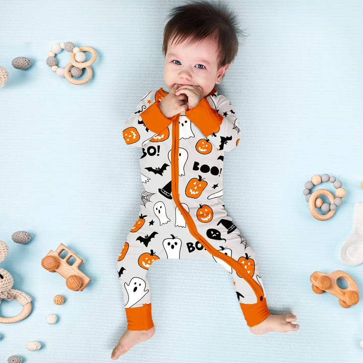 Halloween Boo & Pumpkin Glow In The Dark Convertible Zippy - Zumbamboo