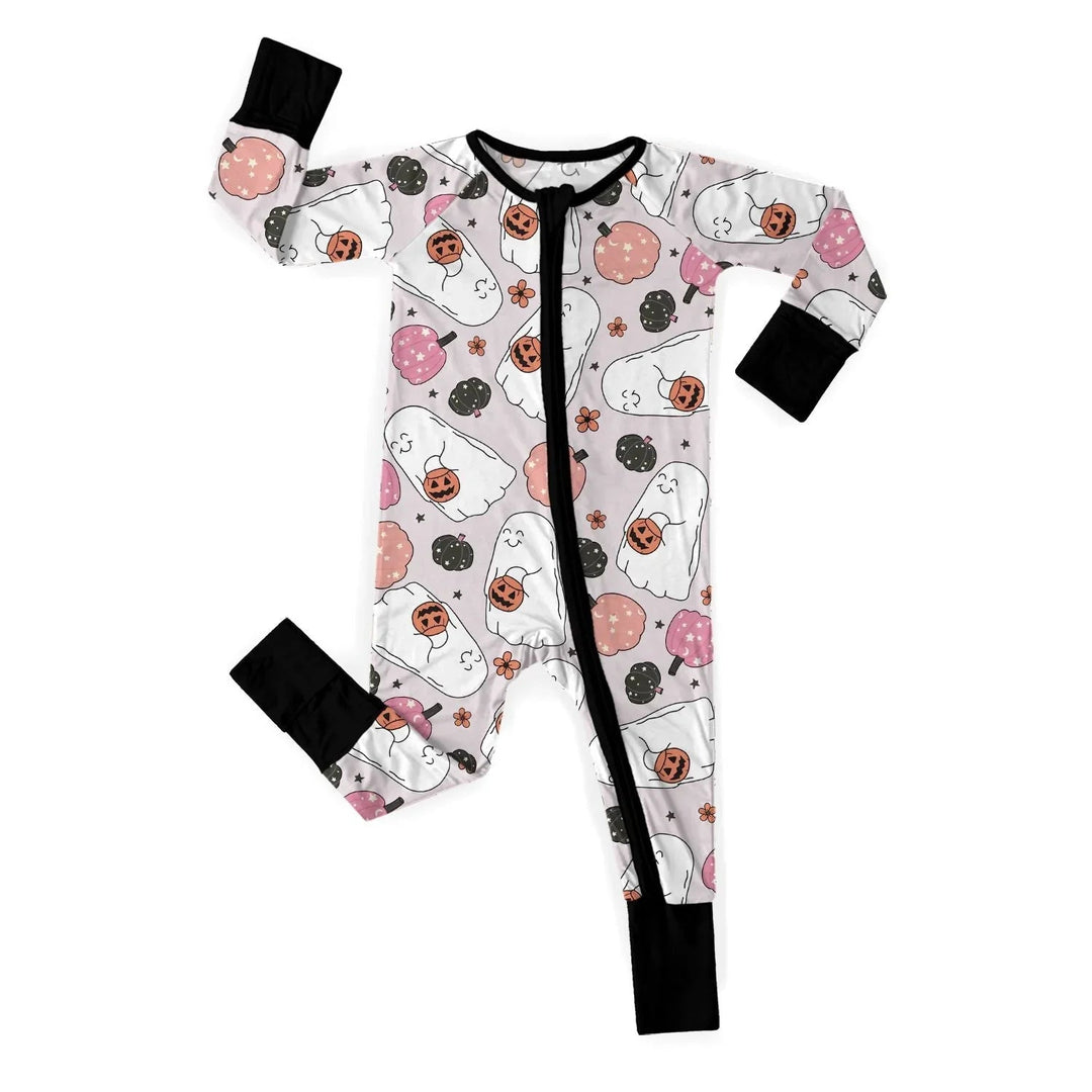 Halloween Girly Ghouls Convertible Zippered Romper - Zumbamboo