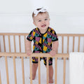 Halloween Patchwork Cartoon Shorty Zippy , Halloween Patchwork Cartoon Shorty Zippy - 0-3M