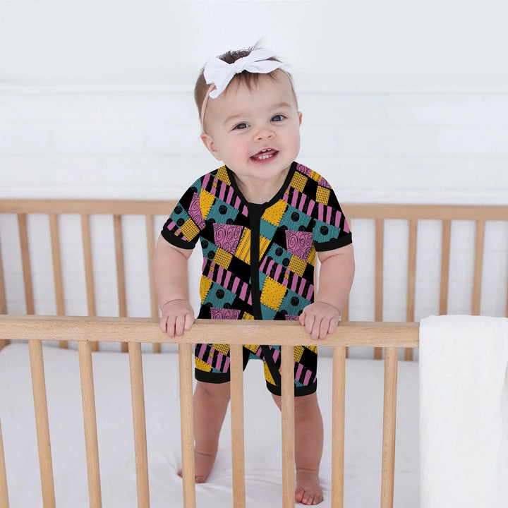 Halloween Patchwork Cartoon Shorty Zippy - Zumbamboo