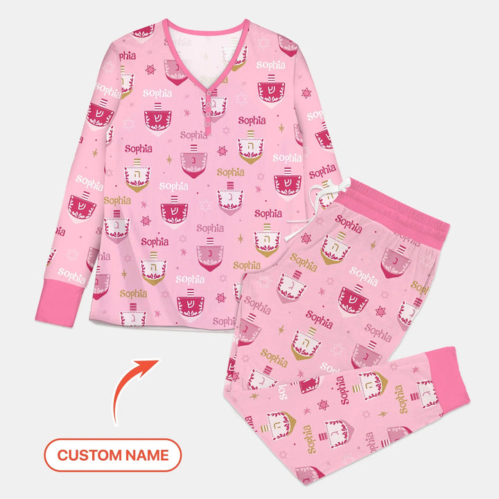 Hanukkah Dreidels Women Pajama Set - Zumbamboo