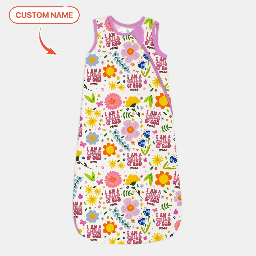 I Am A Child Of God Custom Name Girl Sleep Bag - Zumbamboo