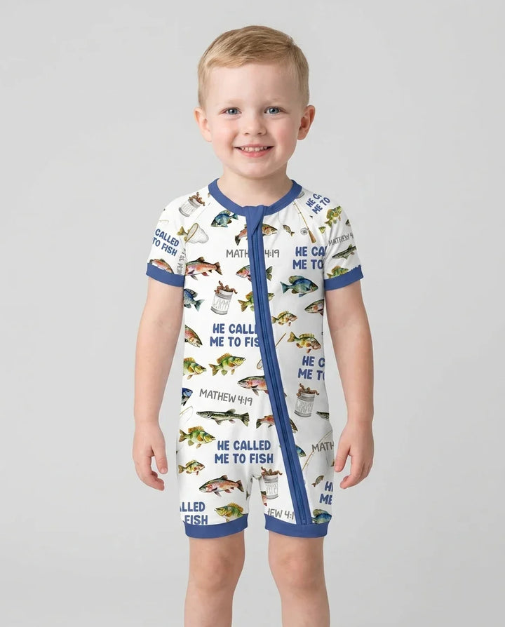 He Called Me To Fish Daddy & Me Matching Bamboo Shorty Zippy