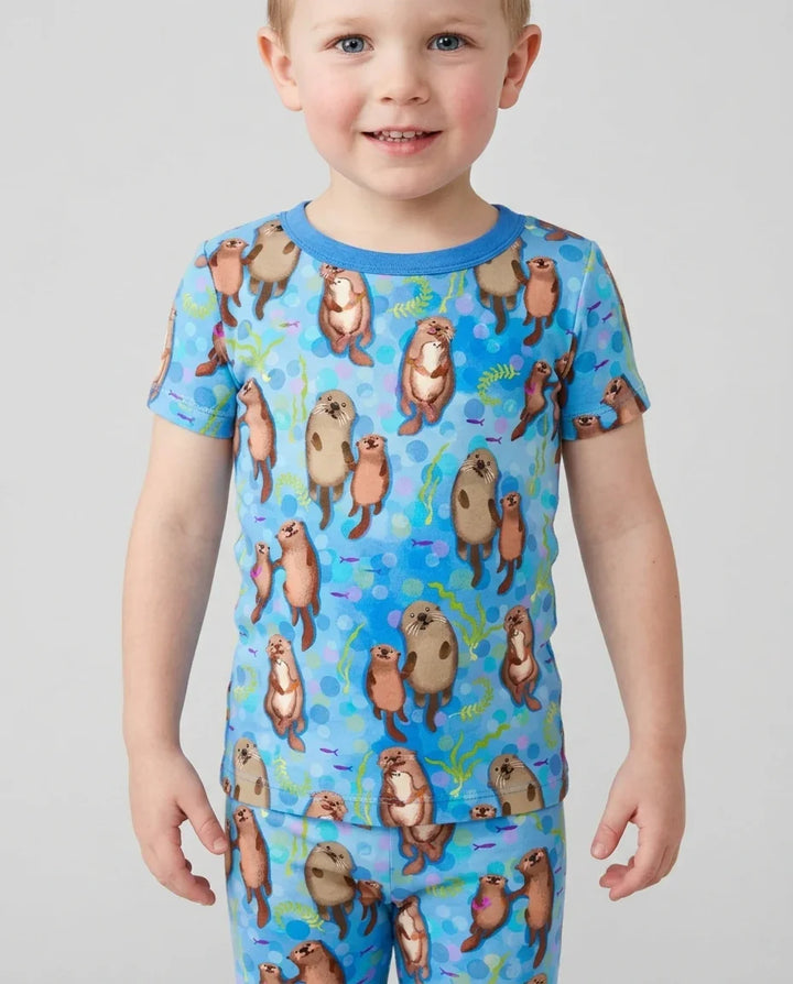 Pijama de dos piezas de manga corta de bambú Otterly Together