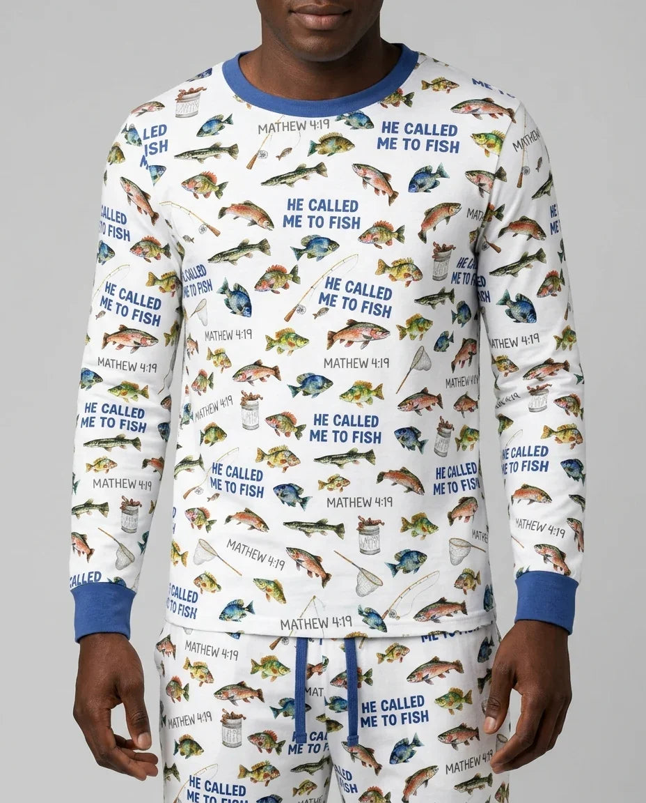 He Called Me To Fish Daddy & Me Matching Men's Pajama Set