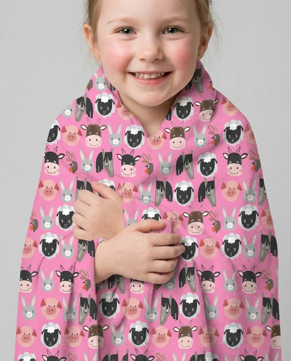 Farm Friends Family Matching Bamboo Blanket
