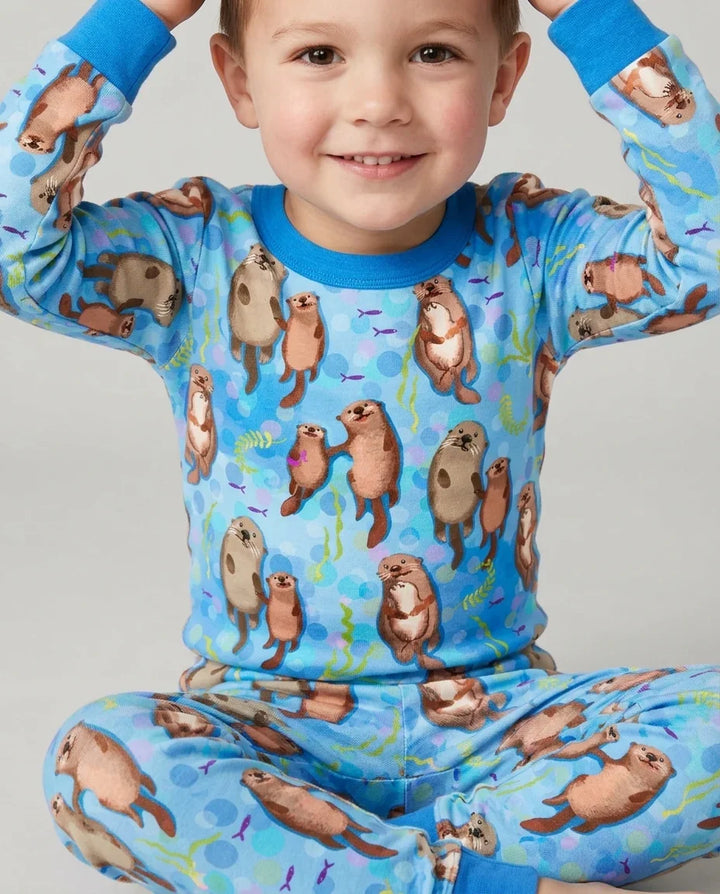Conjunto de pijama de dos piezas de bambú con mangas largas Otterly Together