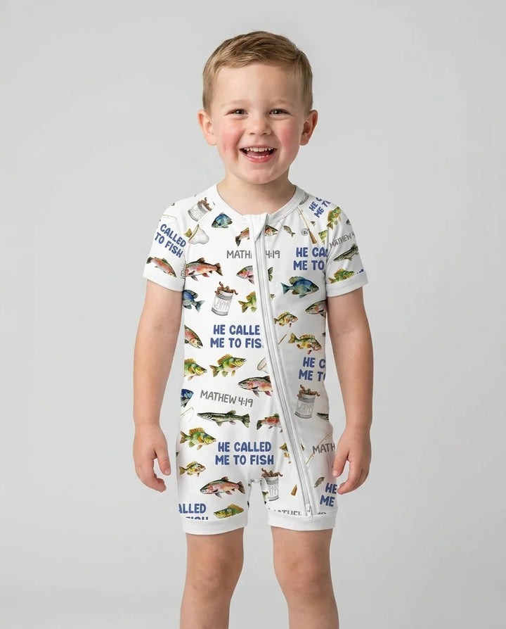 He Called Me To Fish Daddy & Me Matching Bamboo Shorty Zippy