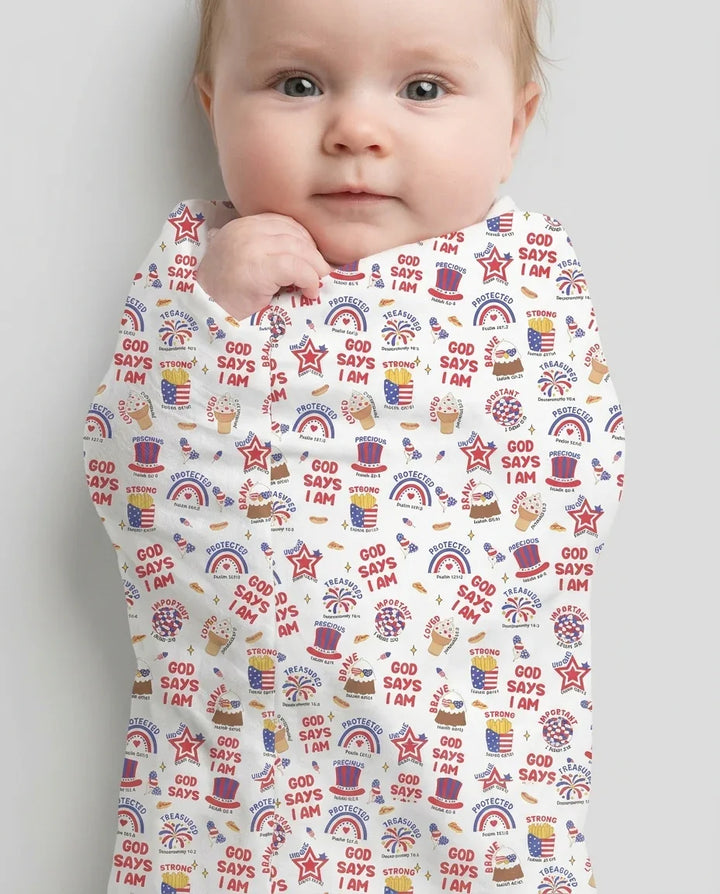 God Says I Am - America 250th Anniversary swaddle blanket