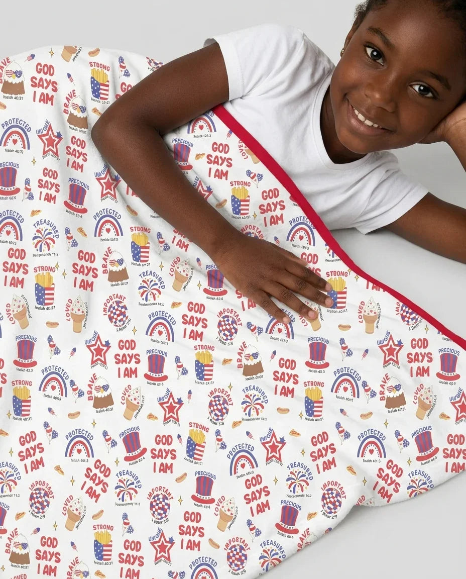 God Says I Am - America 250th Anniversary Bamboo Blanket