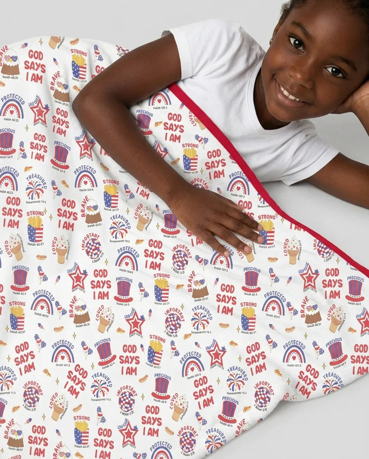 God Says I Am - America 250th Anniversary Bamboo Blanket