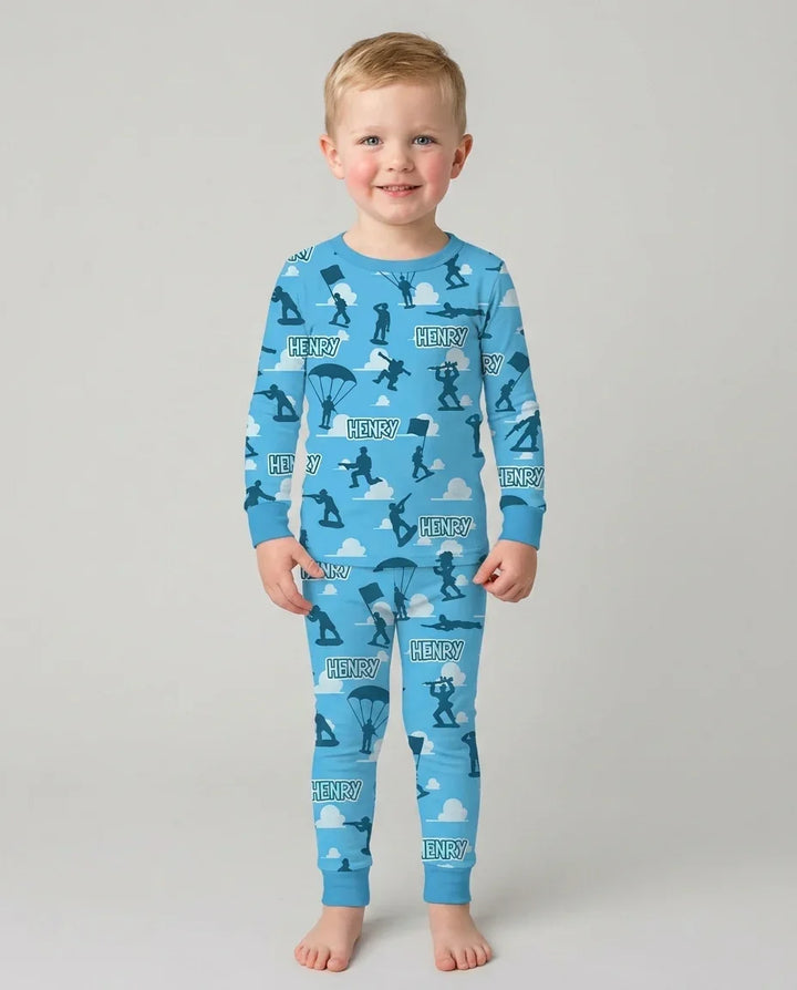 Army Men Memorial Day Bamboo Two Piece Long Sleeve Pajama Set