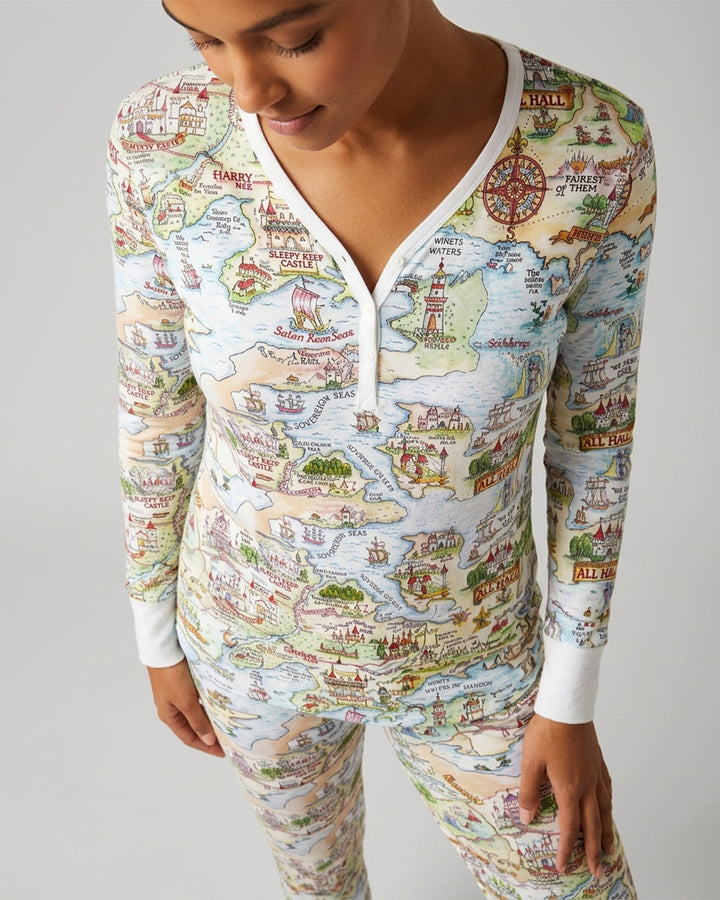 Once Upon A Map Mommy & Baby Matching Bamboo Women Pajama Set