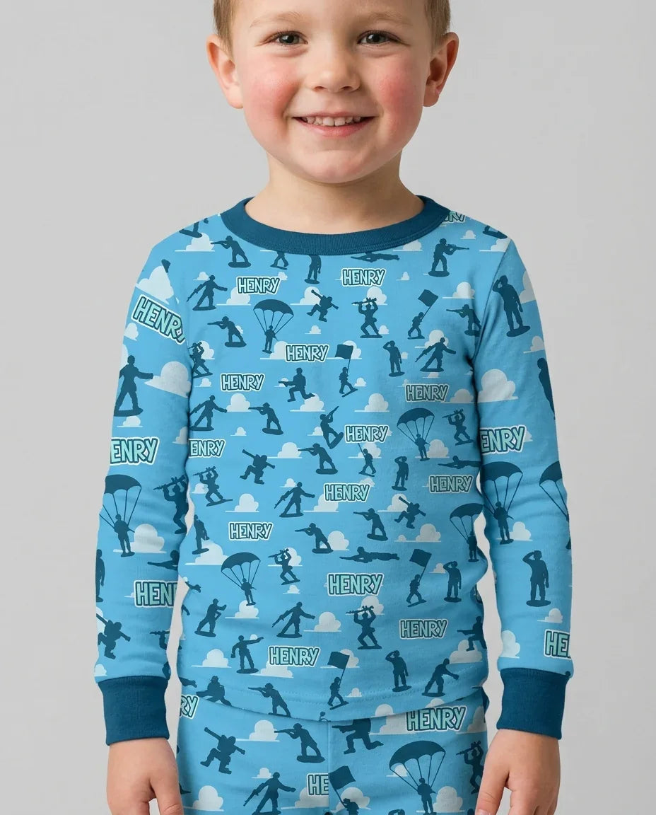 Army Men Memorial Day Bamboo Two Piece Long Sleeve Pajama Set