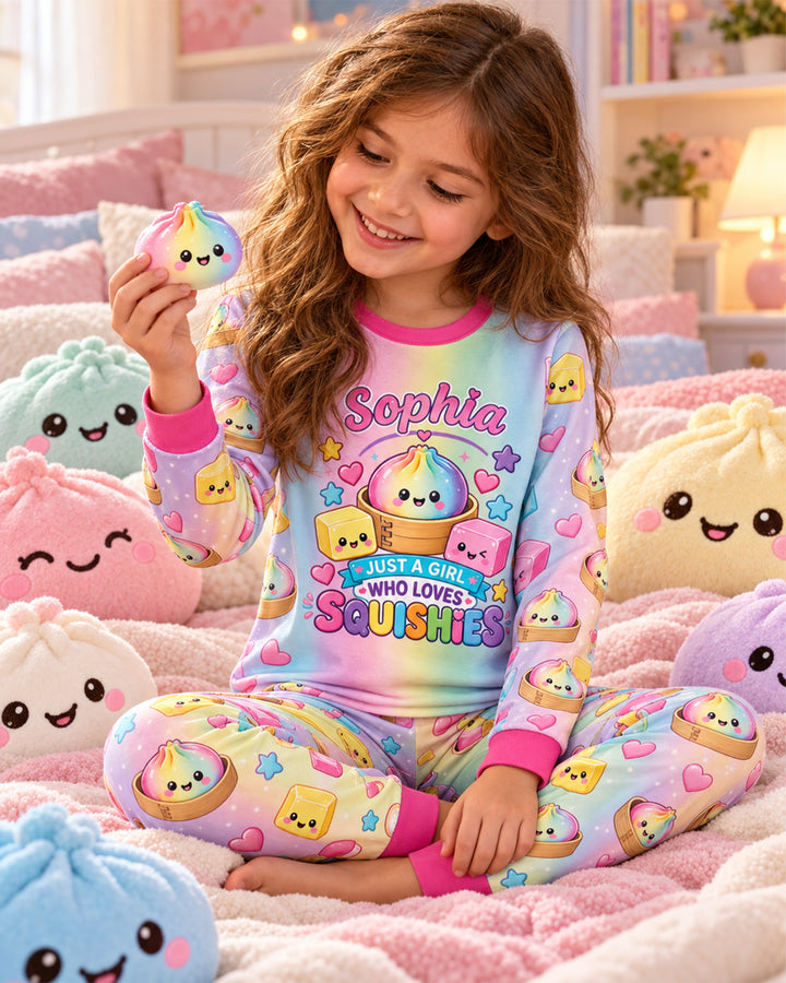 Rainbow Squishy Dreams Bamboo Two Piece Long Sleeve Pajama Set