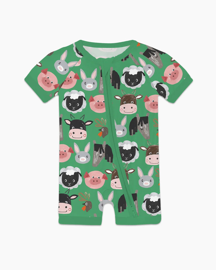 Farm Friends Family Matching Bamboo Shorty Zippy