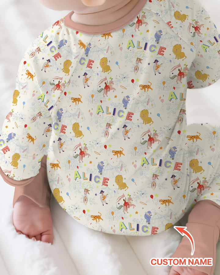 Custom Name Circus Toile Bamboo Convertible Zippy