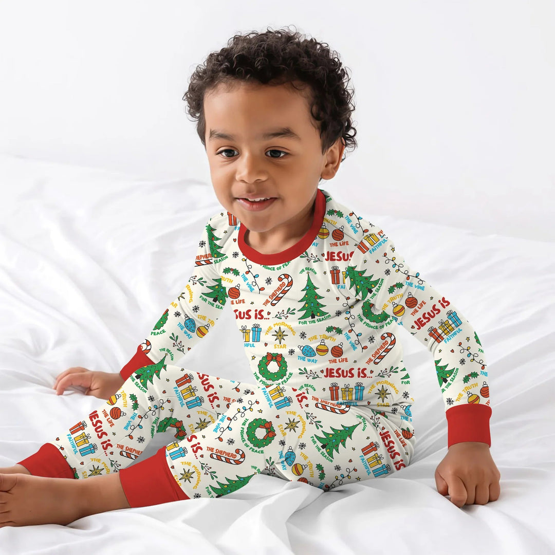 Jesus Is The Reason For The Season Two Piece Long Sleeve Pajama Set - Zumbamboo