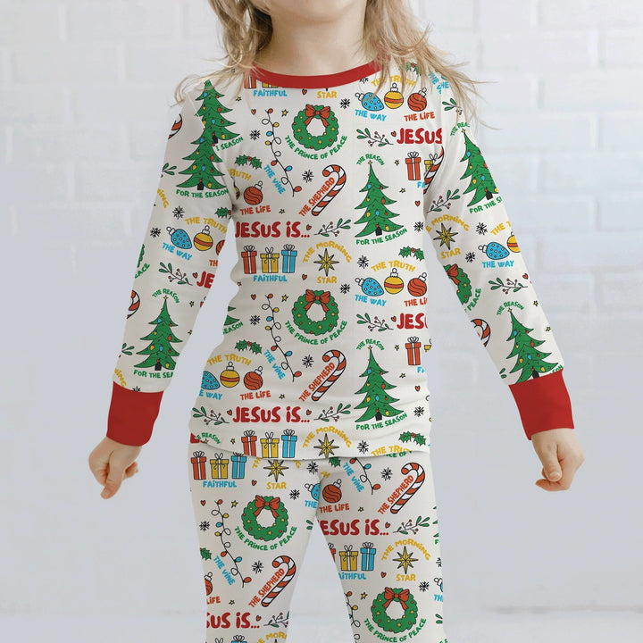 Jesus Is The Reason For The Season Two Piece Long Sleeve Pajama Set - Zumbamboo