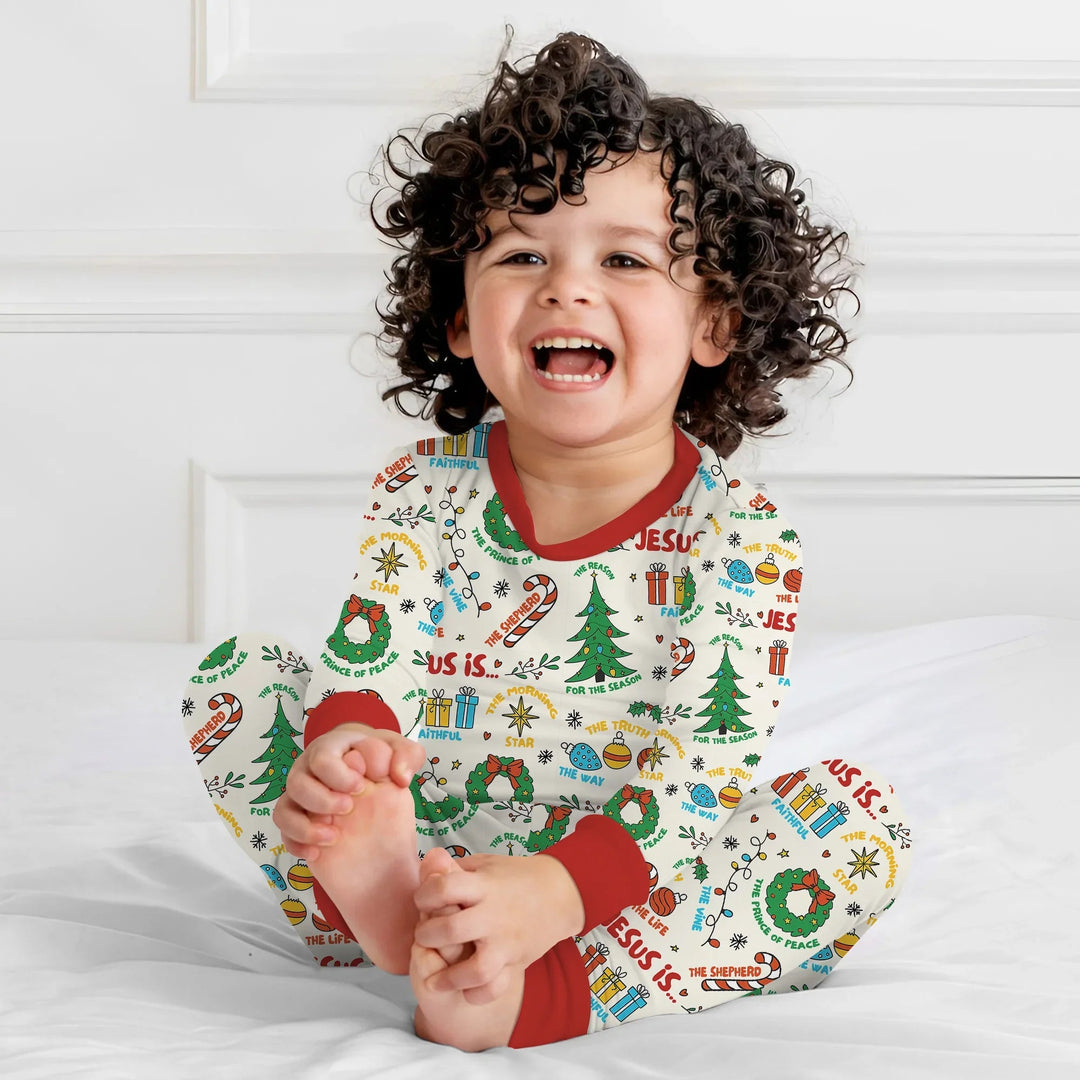 Jesus Is The Reason For The Season Two Piece Long Sleeve Pajama Set - Zumbamboo