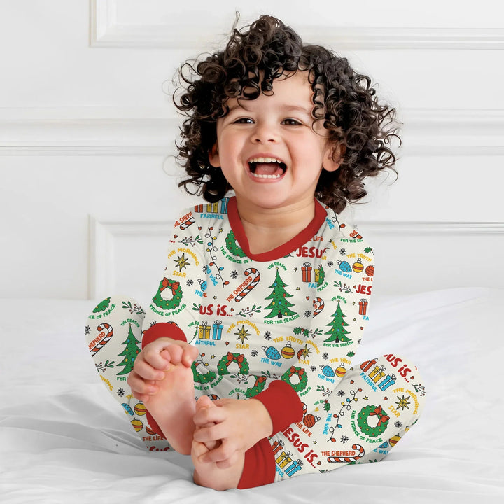 Jesus Is The Reason For The Season Two Piece Long Sleeve Pajama Set - Zumbamboo