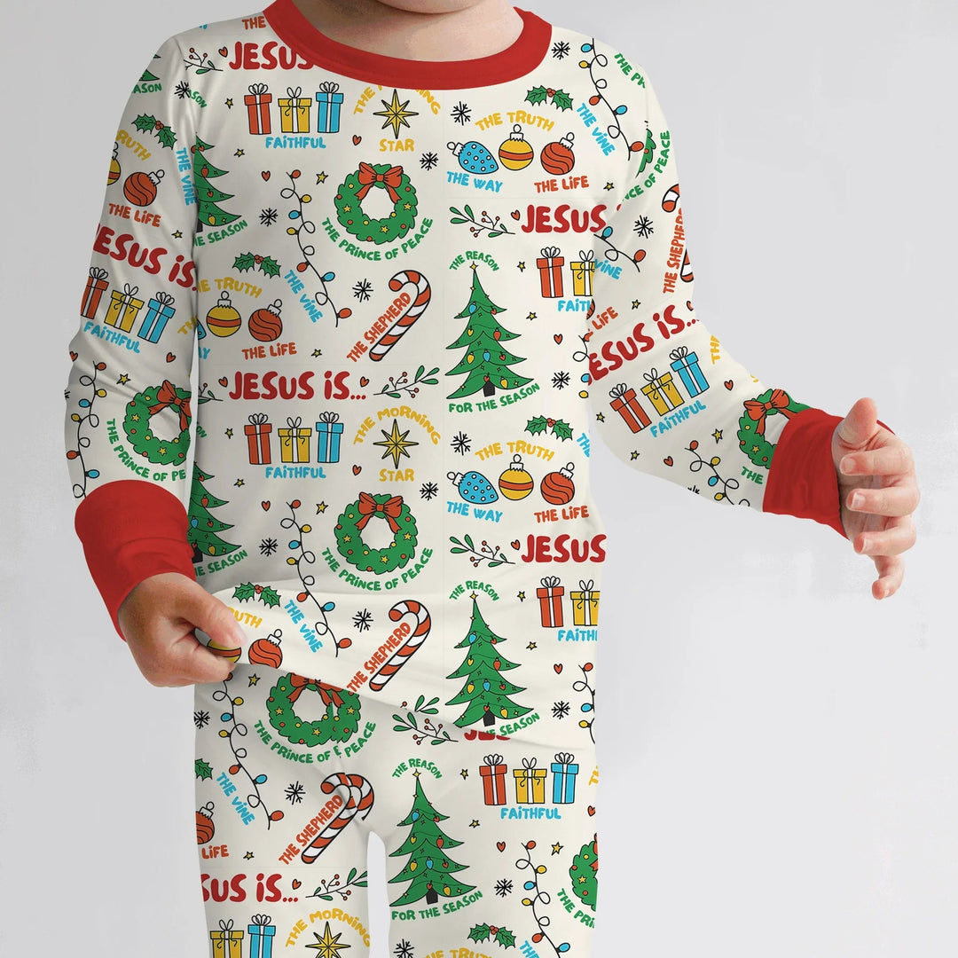 Jesus Is The Reason For The Season Two Piece Long Sleeve Pajama Set - Zumbamboo