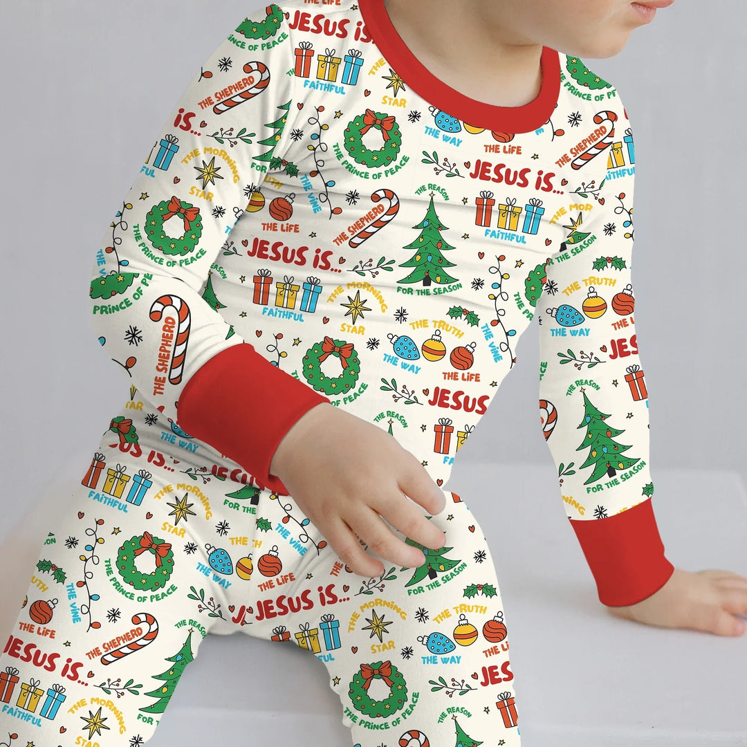 Jesus Is The Reason For The Season Two Piece Long Sleeve Pajama Set - Zumbamboo