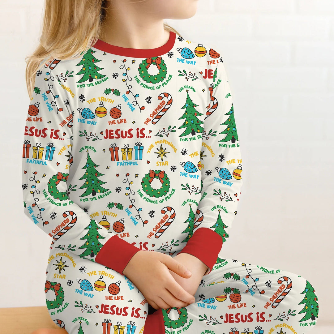 Jesus Is The Reason For The Season Two Piece Long Sleeve Pajama Set - Zumbamboo