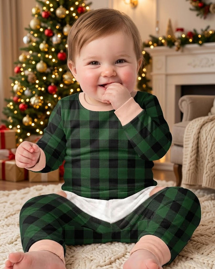 Kid Funny Christmas Bamboo Two Piece Long Sleeve Pajama Set
