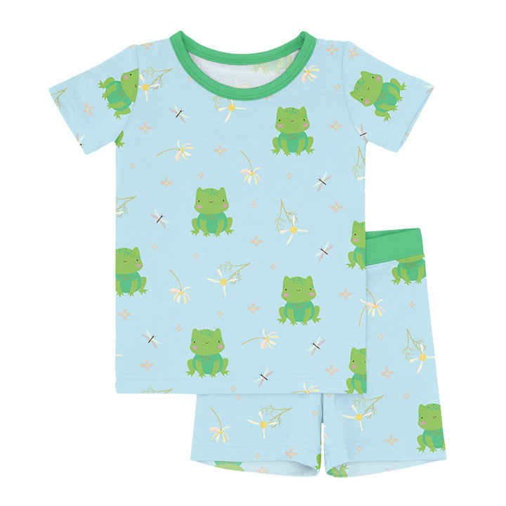 Leaping Love Two Piece Short Sleeve Shorts Pajama Set