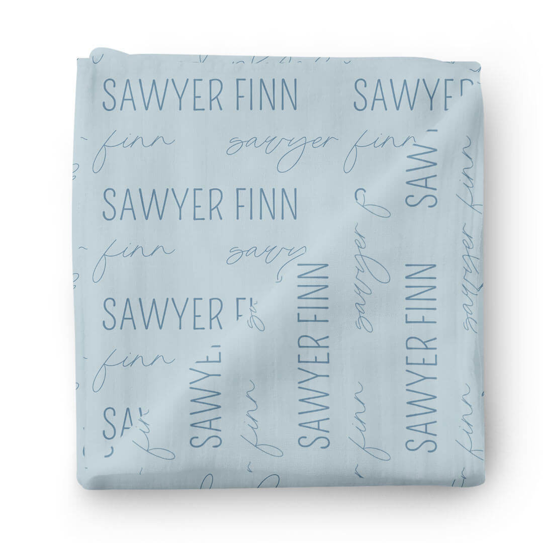 Personalized Baby Name Swaddle Blanket Block & Script