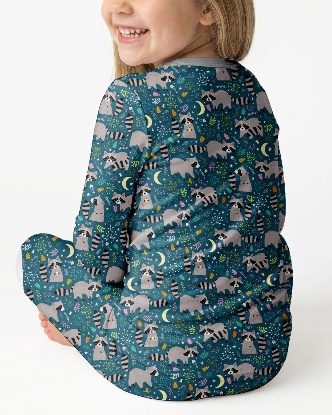 Midnight Raccoons Bamboo Two Piece Long Sleeve Pajama Set
