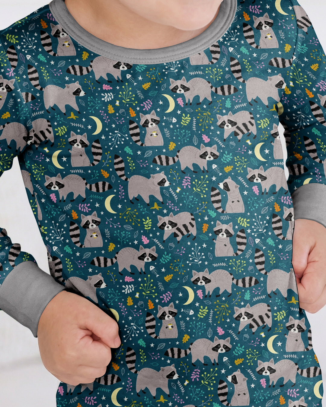 Midnight Raccoons Bamboo Two Piece Long Sleeve Pajama Set