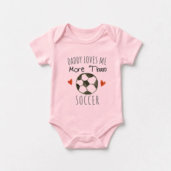 Daddy Loves Me More Than Soccer Baby Bamboo Bodysuit