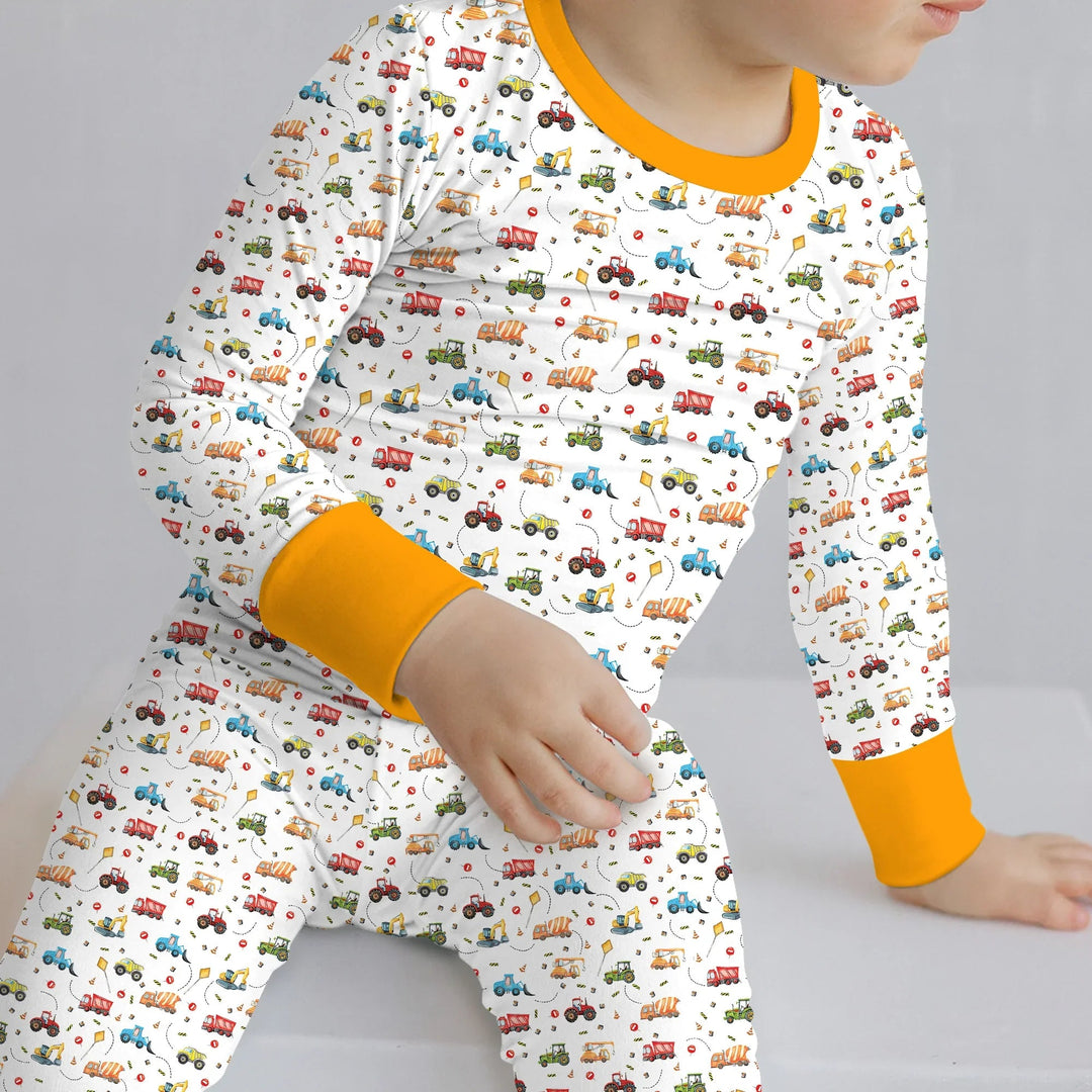 Little Construction Heroes Two Piece Long Sleeve Pajama Set - Zumbamboo