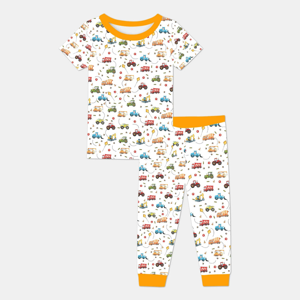 Little Construction Heroes Two Piece Short Sleeve Pajama Set - Zumbamboo