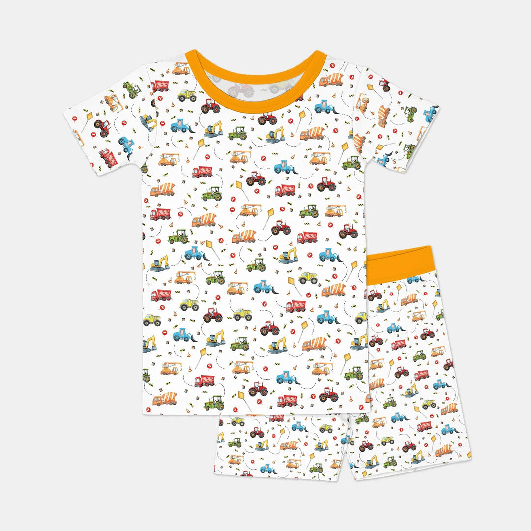 Little Construction Heroes Two Piece Short Sleeve Shorts Pajama Set - Zumbamboo