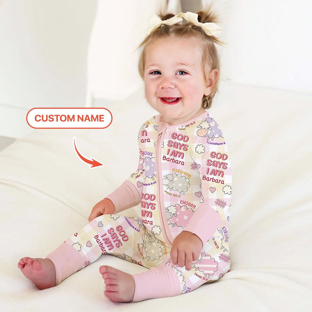 Little Lamb God Says I Am Custom Name Convertible Zippy - Zumbamboo