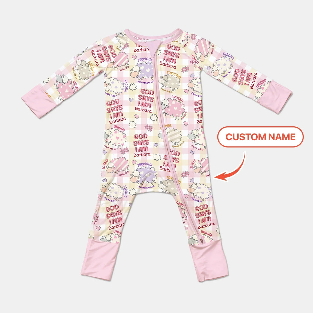 Little Lamb God Says I Am Custom Name Convertible Zippy - Zumbamboo