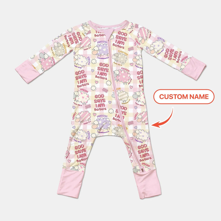 Little Lamb God Says I Am Custom Name Convertible Zippy - Zumbamboo