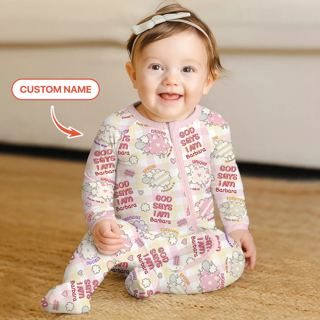 Little Lamb God Says I Am Custom Name Convertible Zippy - Zumbamboo