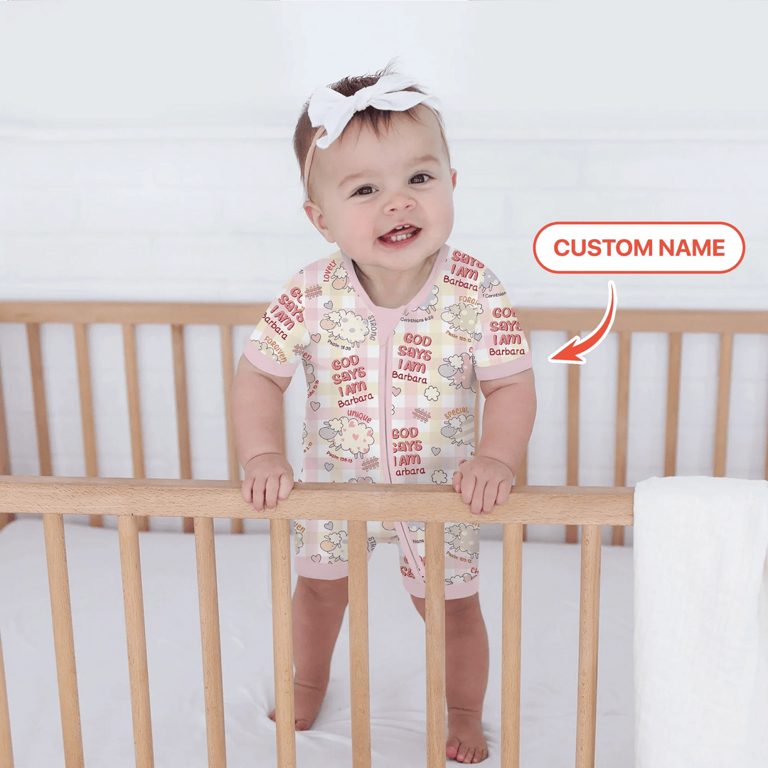 Little Lamb God Says I Am Custom Name Shorty Zippy - Zumbamboo