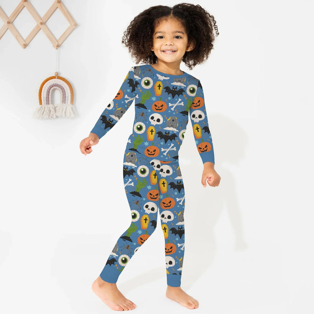 Little Monsters Two Piece Long Sleeve Pajama Set For Halloween - Zumbamboo