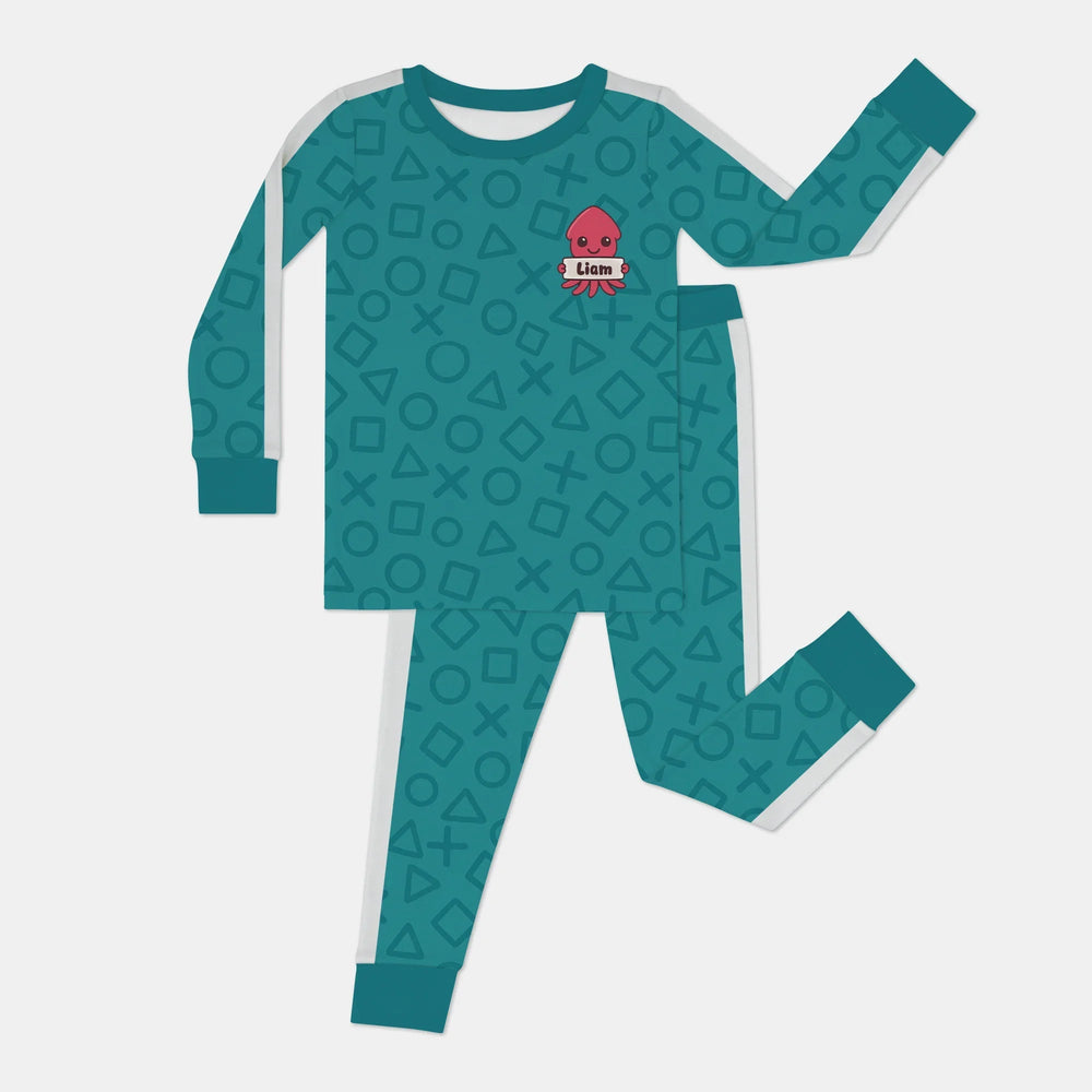 Little Squidze Squad Two Piece Long Sleeve Pajama Set For Boy - Zumbamboo