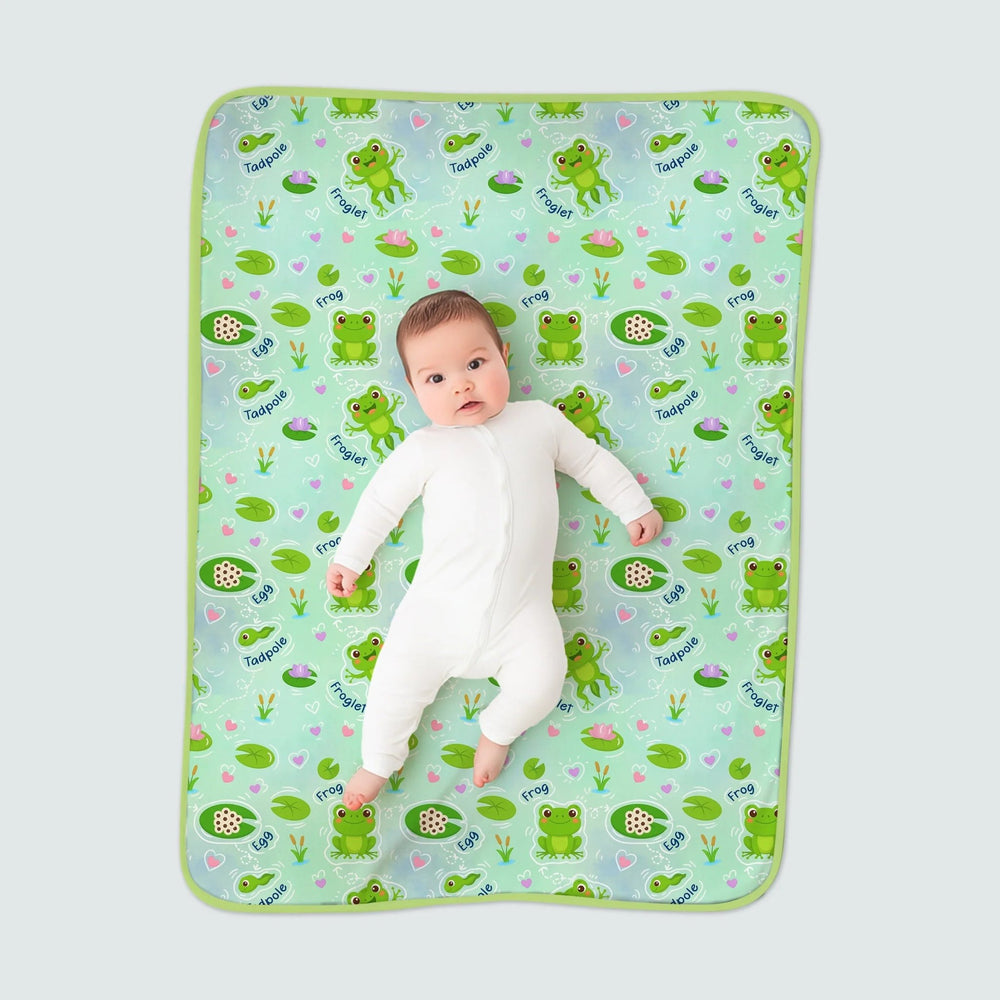 Little Wonders From Tadpole to Frog Toddler Blanket - Zumbamboo