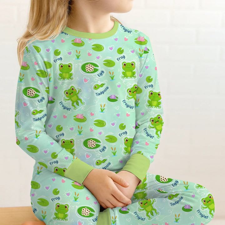 Little Wonders From Tadpole to Frog Two Piece Long Sleeve Pajama Set - Zumbamboo