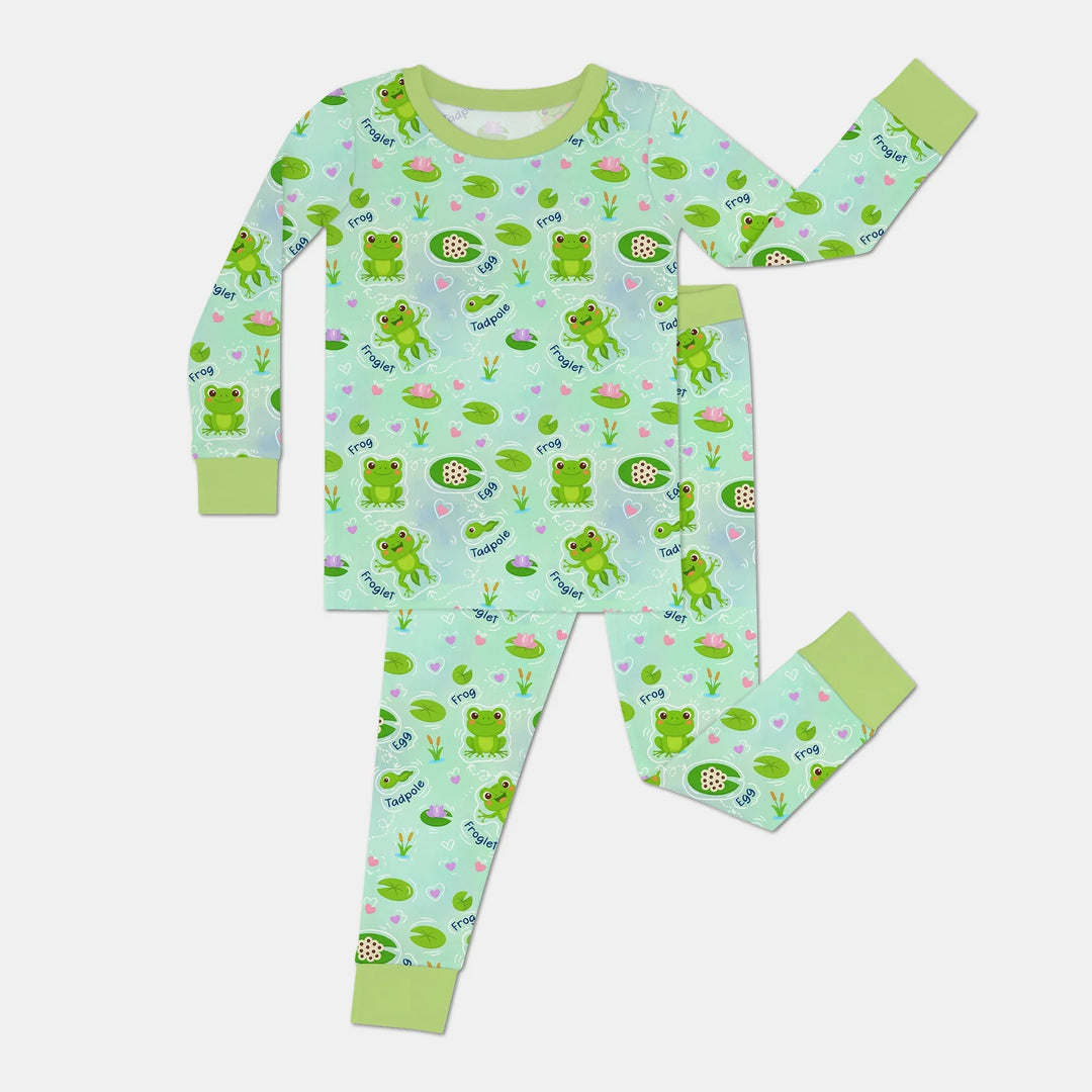 Little Wonders From Tadpole to Frog Two Piece Long Sleeve Pajama Set - Zumbamboo